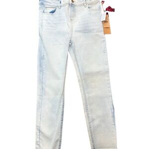 STEVE MADDEN Girl’s Sz 16 Sunbleached Stretch Twill Leggings Plaid Hair Tie